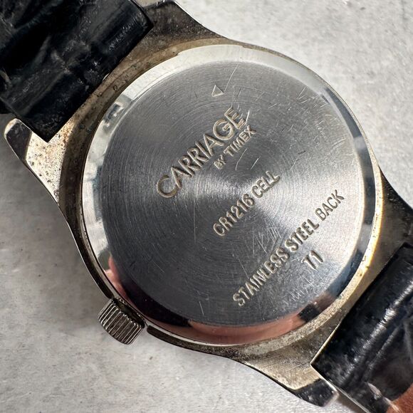 Carriage Timex Watch Womens 24mm Date Indiglo White Dial Silver Tone New Battery - Picture 7 of 11